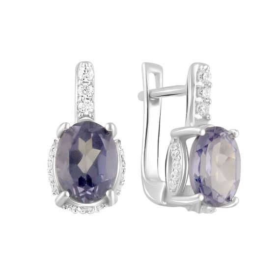 Серебряные серьги с александритом 5.056ct