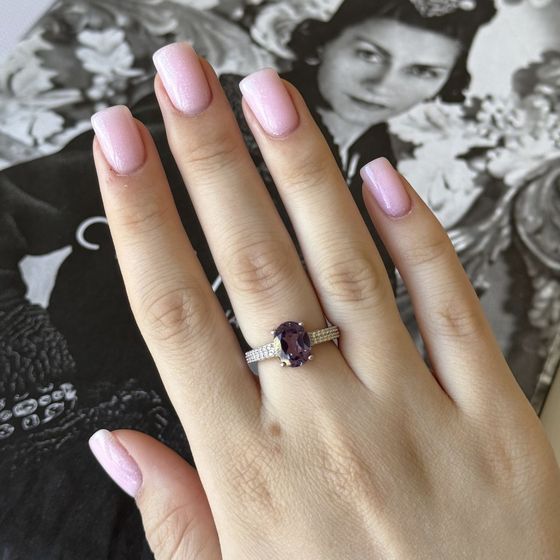 Серебряное кольцо с александритом 3.619ct