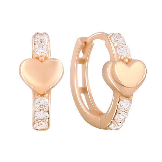 Золотые серьги с фианитами 0.03ct