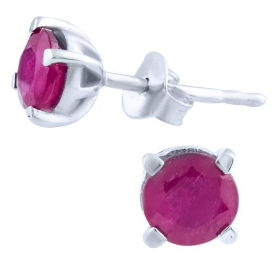 Серебряные серьги с рубином 1.428ct