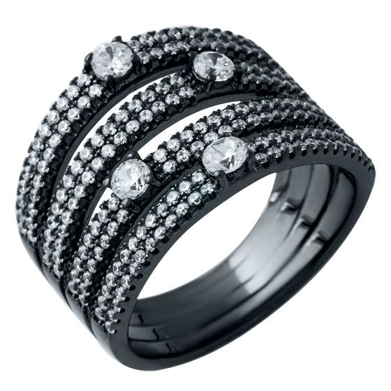 Серебряное кольцо с фианитами