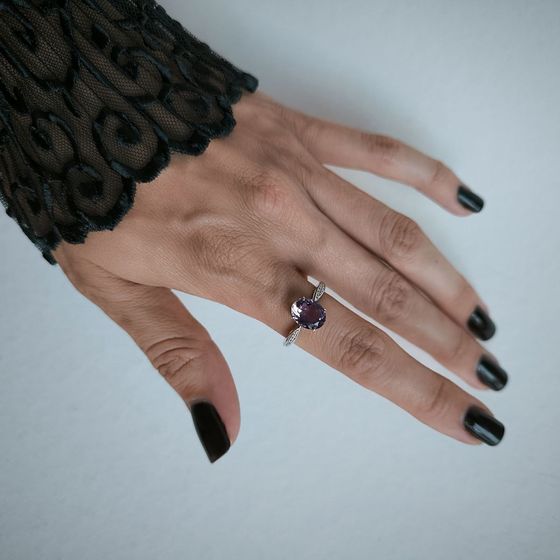 Серебряное кольцо с аметистом