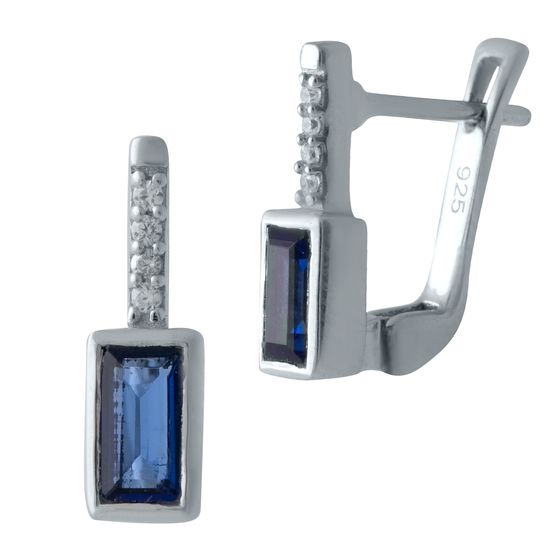 Серебряные серьги с сапфиром nano 0.708ct