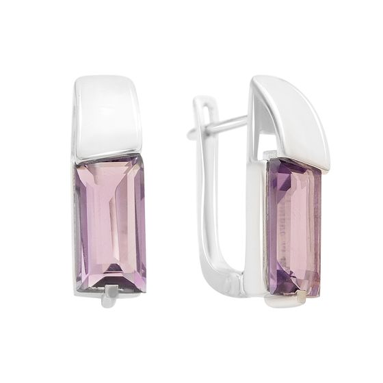 Серебряные серьги с аметистом 5.015ct