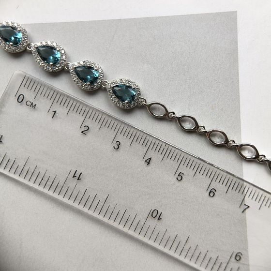 Серебряный браслет с топазом Лондон Блю