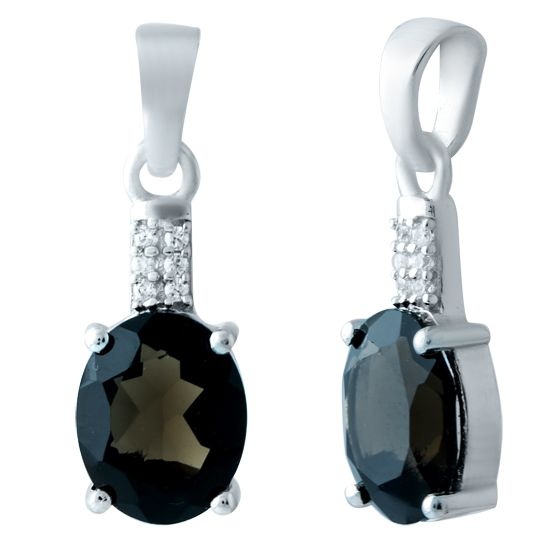 Серебряная подвеска с раухтопазом (дымчатым кварцем) 2.199ct