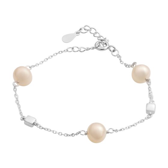 Серебряный браслет с жемчугом