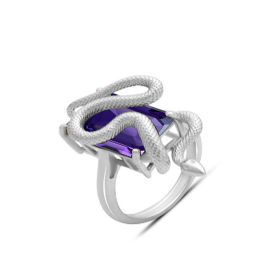 Серебряное кольцо с аметистом 6.84ct