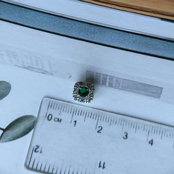 Серебряная подвеска с изумрудом nano 0.312ct
