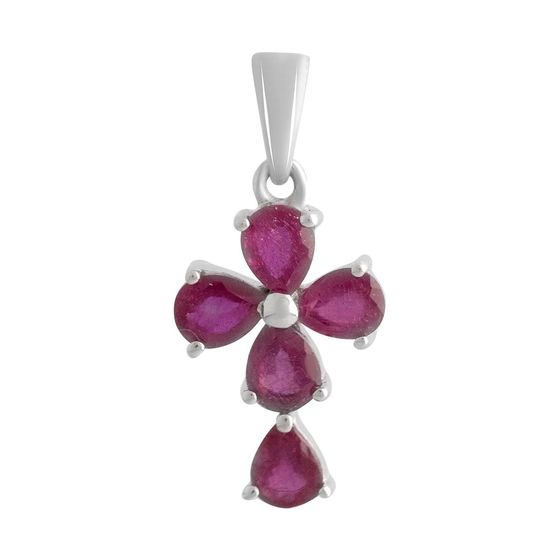Серебряный крестик с рубином 2.1ct