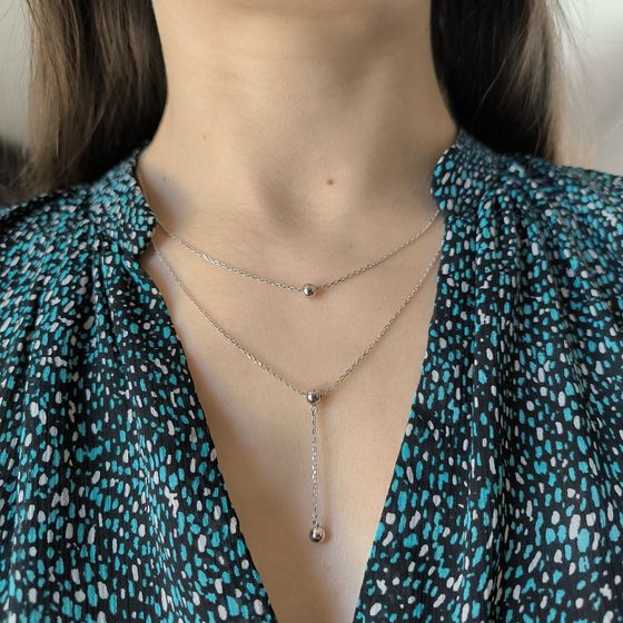 Серебряное колье без камней