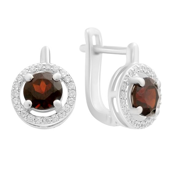 Серебряные серьги с гранатом 2.409ct