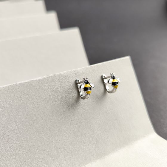 Серебряные серьги с емаллю