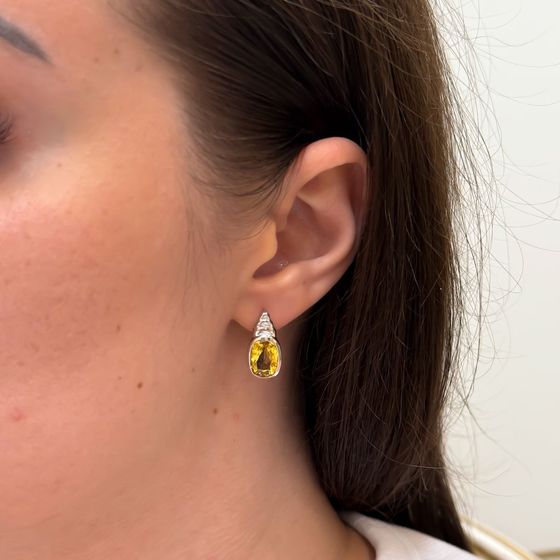 Серебряные серьги с цитрином nano 5.625ct