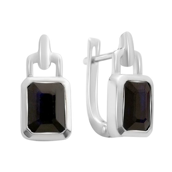 Серебряные серьги с сапфиром 3.716ct