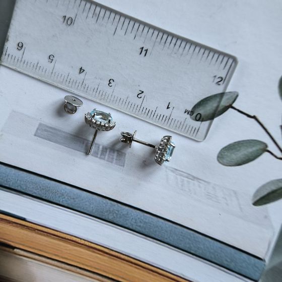 Серебряные серьги с топазом 2.302ct