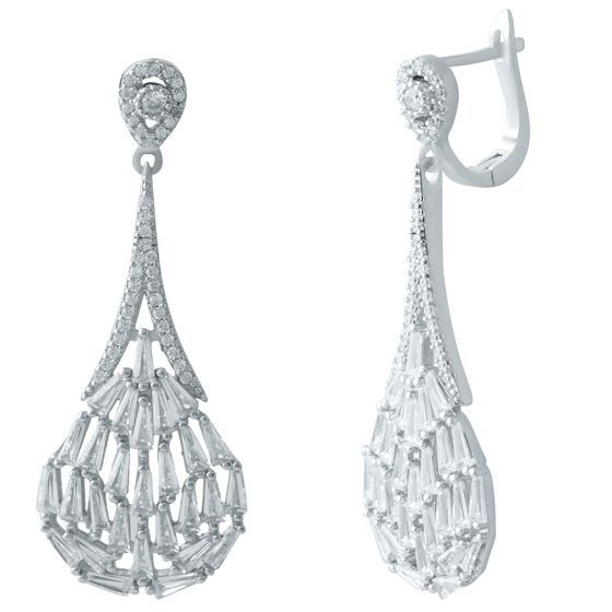 Серебряные серьги с фианитами