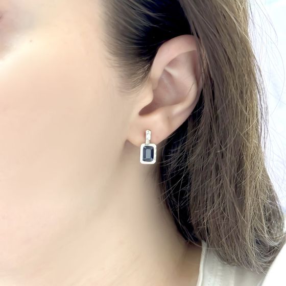 Серебряные серьги с сапфиром 3.49ct
