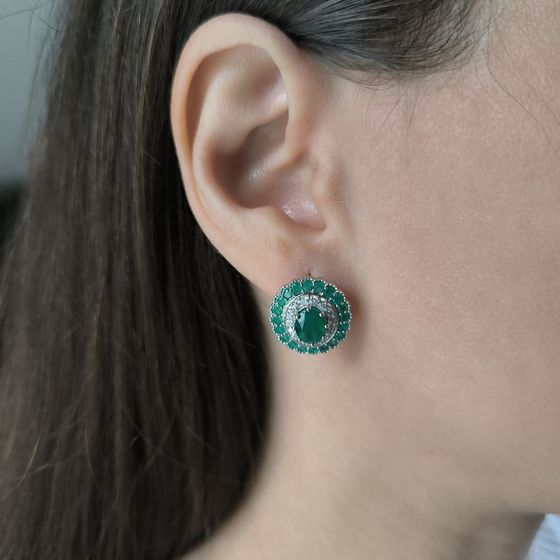 Серебряные серьги с агатом