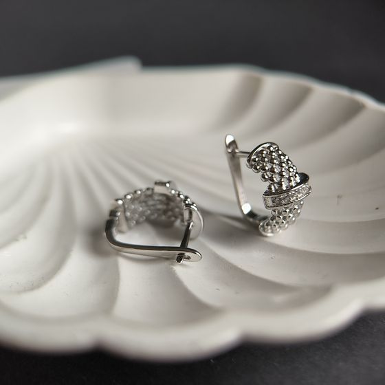 Серебряные серьги с фианитами