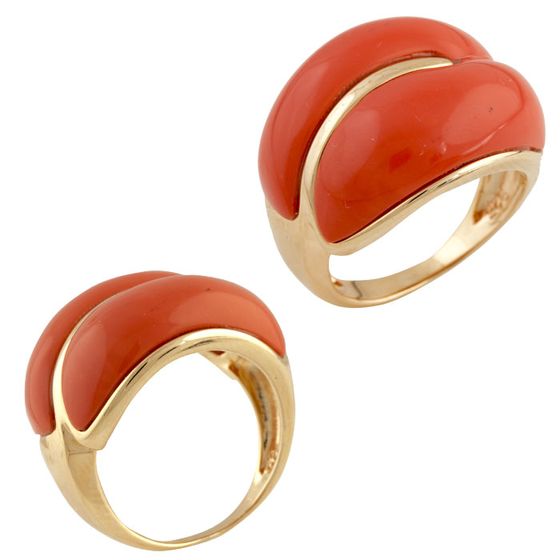 Серебряное кольцо с кораллом