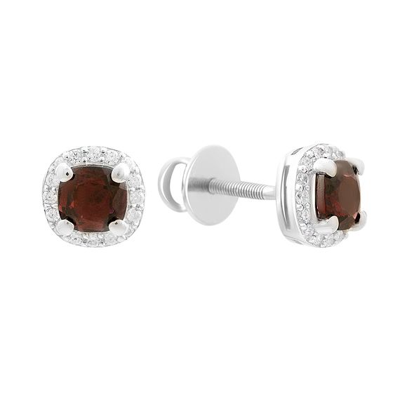 Серебряные серьги с гранатом 1.719ct