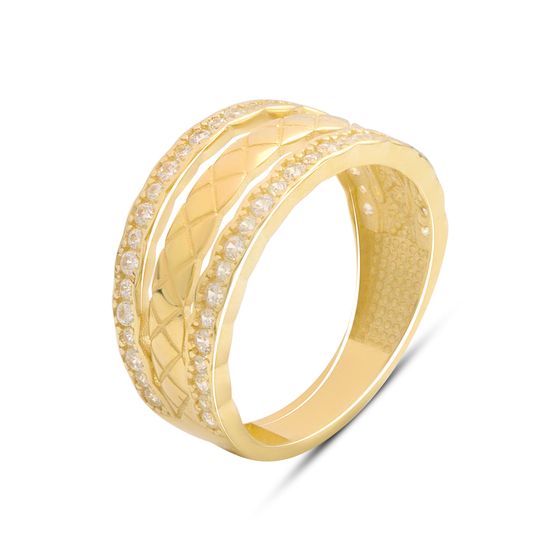 Золотое кольцо с фианитами 0.5ct