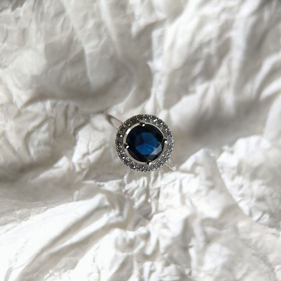 Серебряное кольцо с сапфиром nano 1.887ct