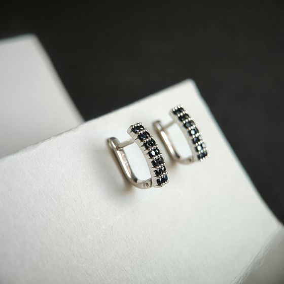 Серебряные серьги с сапфиром 1.603ct