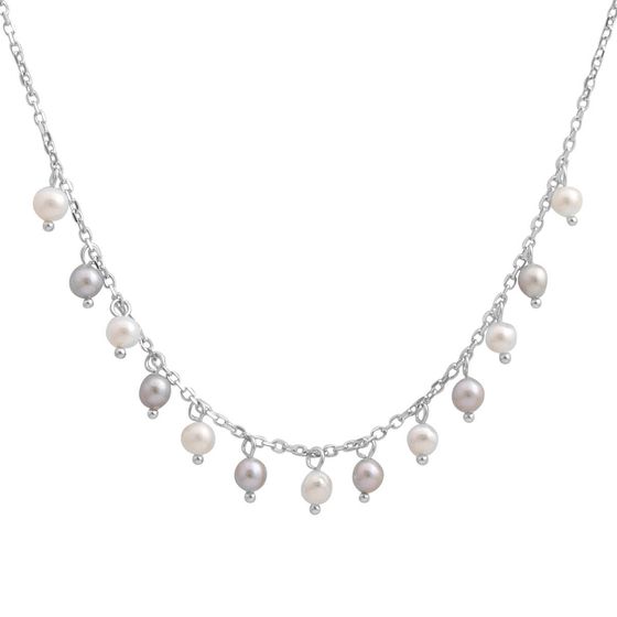 Серебряное колье с жемчугом