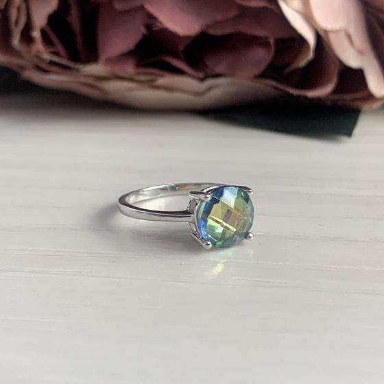 Серебряное кольцо с мистик топазом 4.7ct