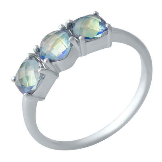 Серебряное кольцо с мистик топазом 3.042ct