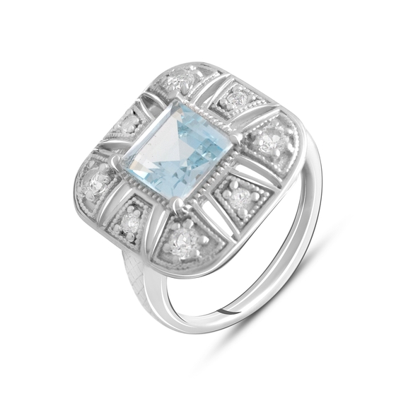 Серебряное кольцо с топазом 3.88ct