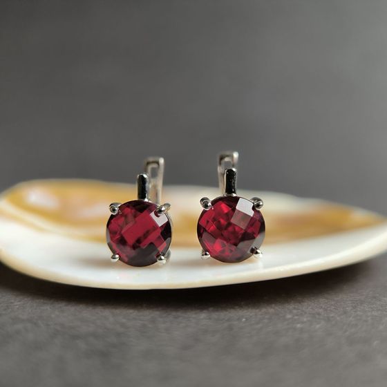 Серебряные серьги с гранатом nano 4.69ct