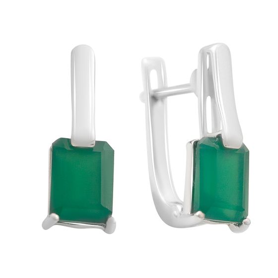 Серебряные серьги с агатом 2.95ct