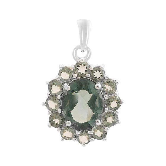 Серебряная подвеска с топазом Лондон Блю 3ct