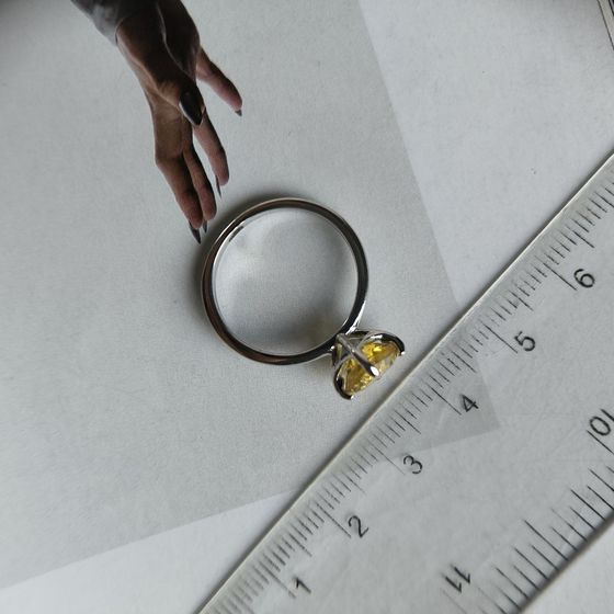 Серебряное кольцо с цитрином nano 1.498ct