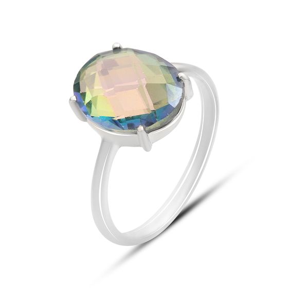 Серебряное кольцо с мистик топазом