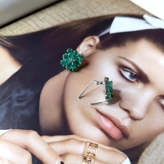 Серебряные серьги с агатом