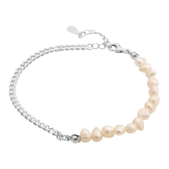 Серебряный браслет с жемчугом барочным