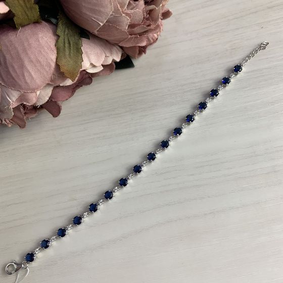 Серебряный браслет с сапфиром nano 6.43ct