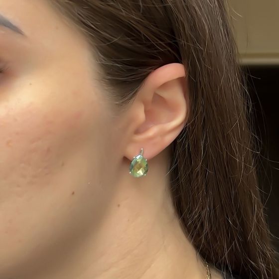 Серебряные серьги с мистик топазом 5.145ct