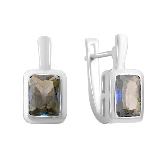 Серебряные серьги с мистик топазом 4.517ct