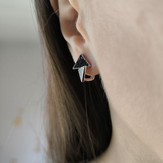 Серебряные серьги с фианитами