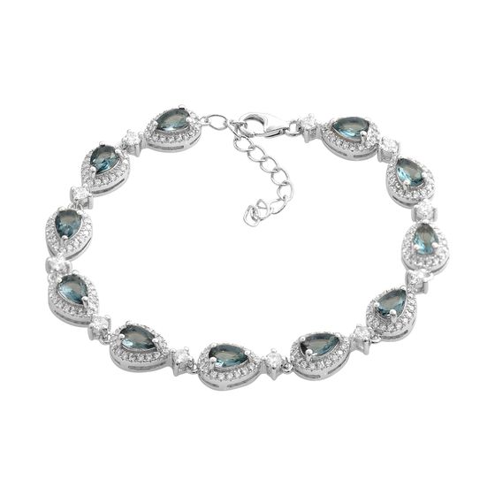 Серебряный браслет с топазом Лондон Блю 6.674ct