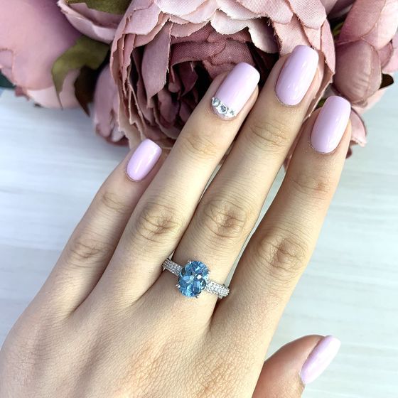 Серебряное кольцо с топазом 3.55ct