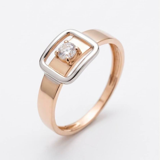 Золотое кольцо с фианитами 0.06ct