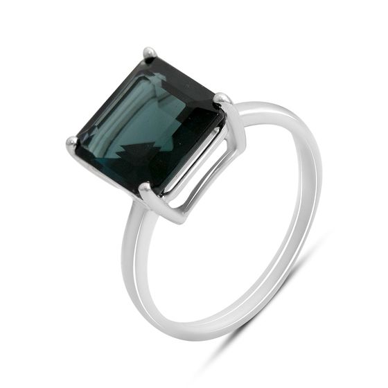 Серебряное кольцо с топазом Лондон Блю 3.943ct
