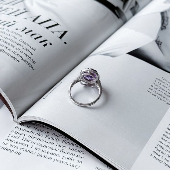 Серебряное кольцо с аметистом 5.507ct