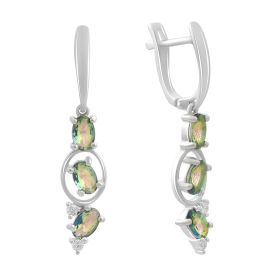 Серебряные серьги с мистик топазом 2.11ct